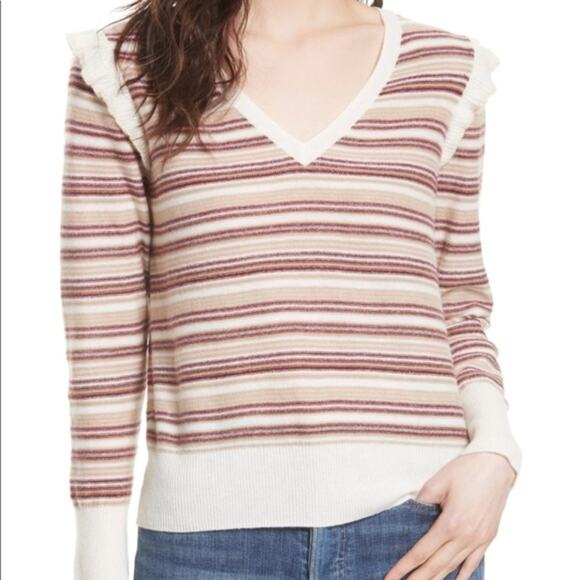 JOIE Cais D Stripe Wool Blend Sweater - Picture 1 of 6